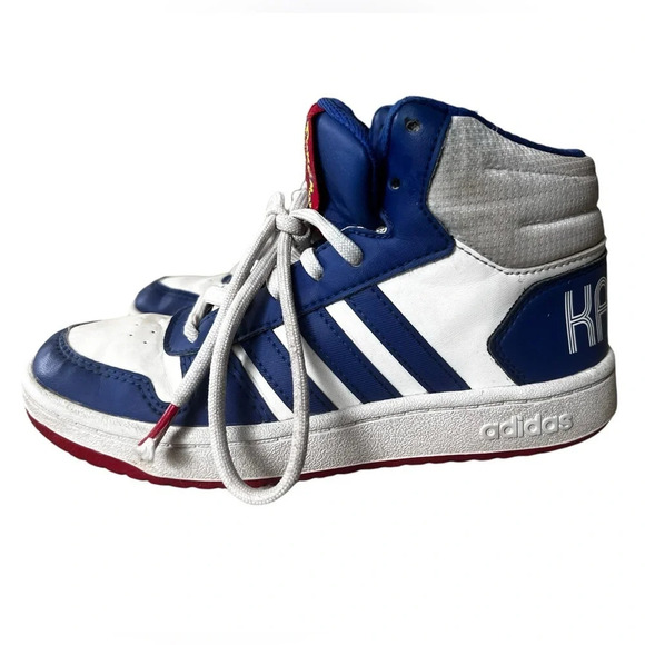 Pokémon x adidas Basketball Sneakers Size 2 Pikachu Blue White Red High Tops - Picture 3 of 8